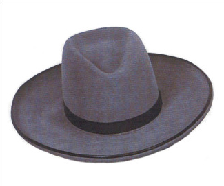 Josey Wales custom hat in Granite gray · black edges